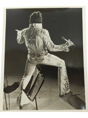 Elvis Presley Glossy 8x10 Photo Kitchen Sink Memphis Jumpsuit 1973 1974